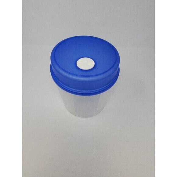TUPPERWARE FREEZER MATE ICE CREAM SAVER ROUND BLUE LID SMART DATE DIAL #4564A-2 - Picture 1 of 12